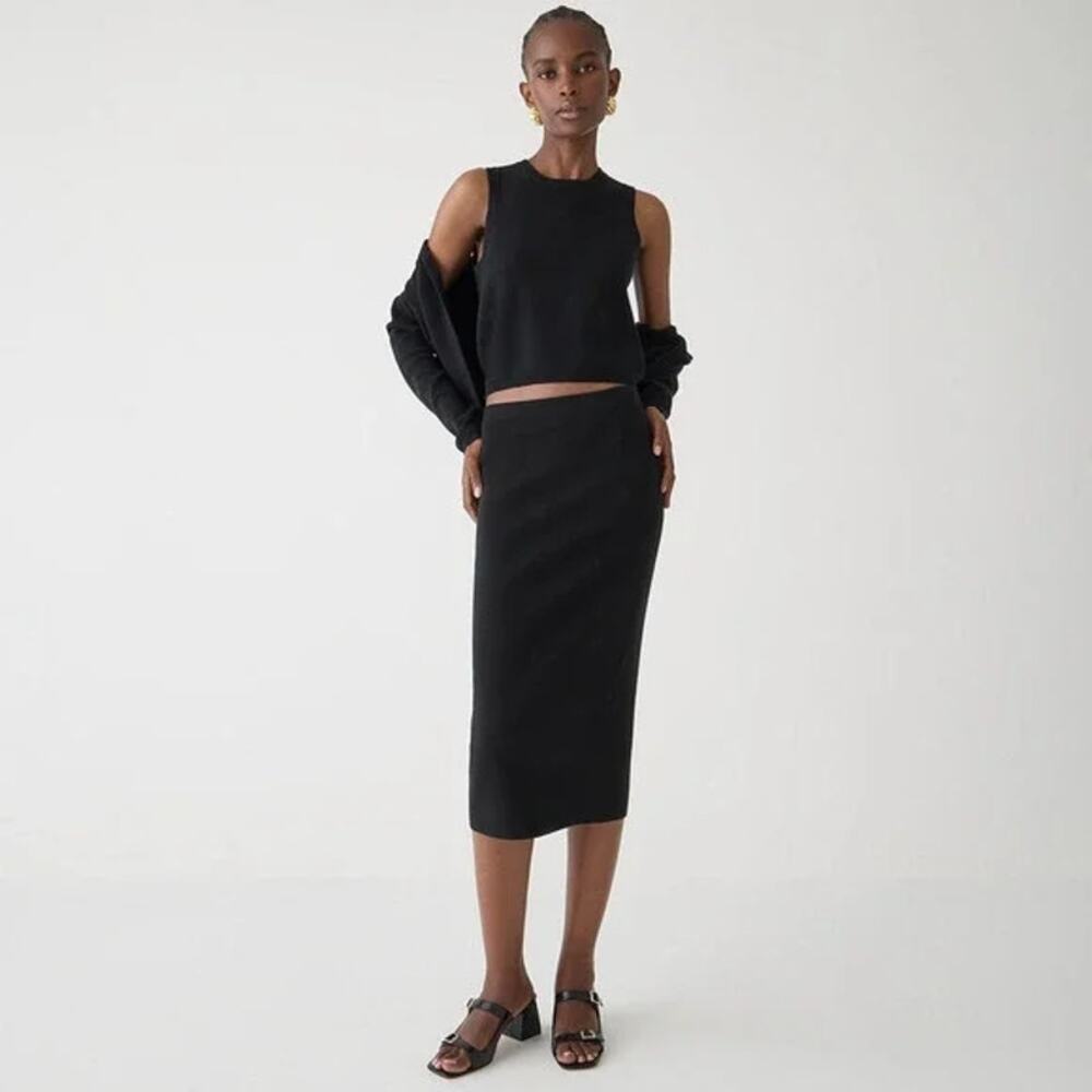 J.Crew Minimalist Chic Sweater Tube Pencil Skirt Black L NWT